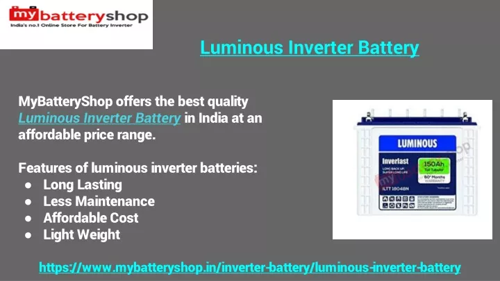 luminous inverter battery