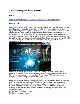 artificial intelligence based projects
