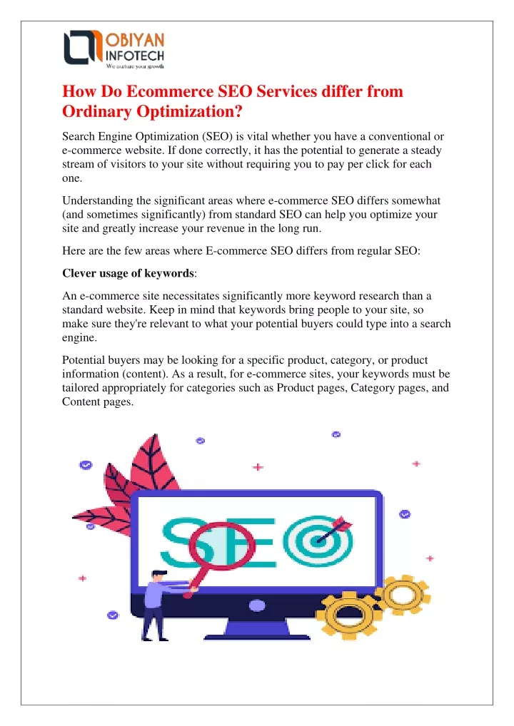 how do ecommerce seo services differ from