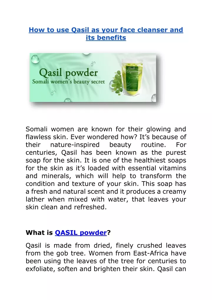 how to use qasil as your face cleanser