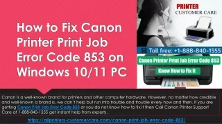how to fix canon printer print job error code
