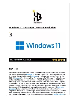 windows 11 a major overhaul evolution