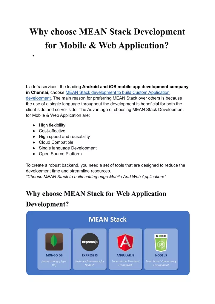 why choose mean stack development for mobile