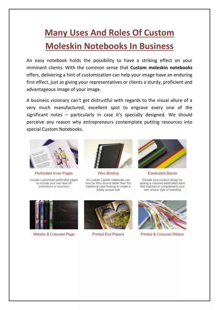 many uses and roles of custom moleskin notebooks