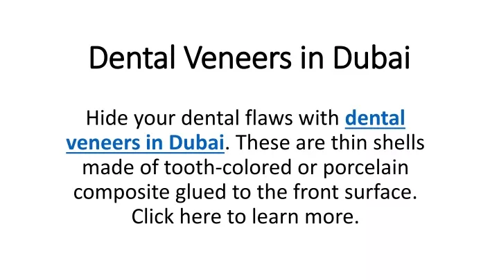 dental veneers in dubai