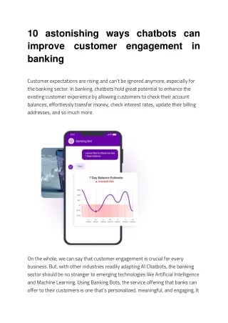 10 astonishing ways chatbots can improve customer engagement in banking | AppsAI