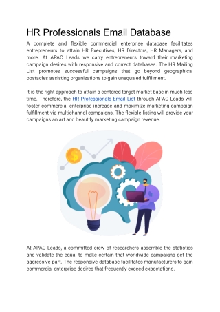 hr professionals email database