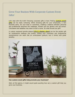 Grow Your Busines With Corporate Custom Event Gifts!