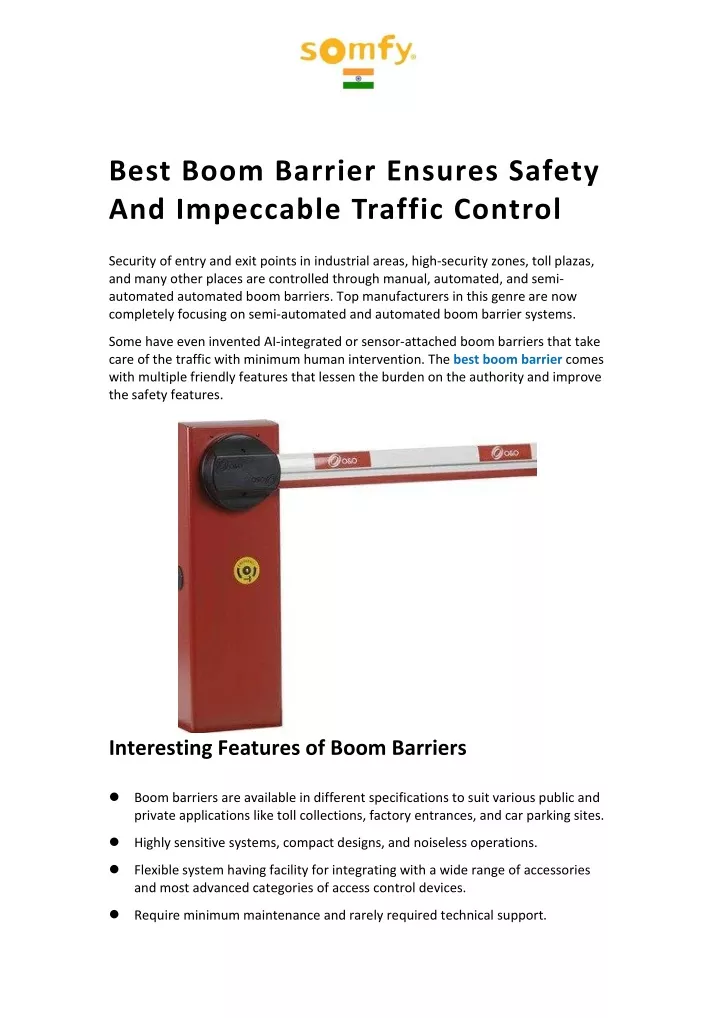 best boom barrier ensures safety and impeccable