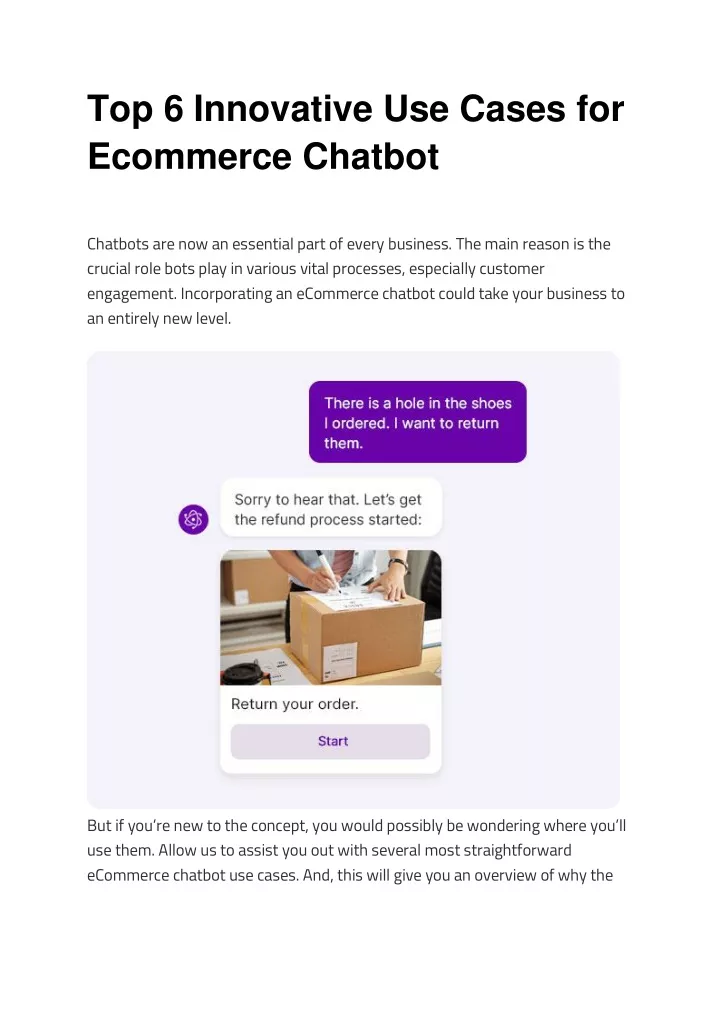 top 6 innovative use cases for ecommerce chatbot