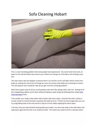 Sofa Cleaning Hobart