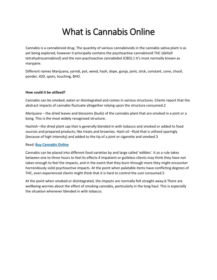 what is what is cannabis cannabis online