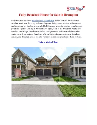 fully detached house for sale in brampton