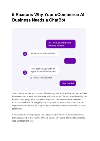 5 Reasons Why Your eCommerce AI Business Needs a ChatBot | AppsAI