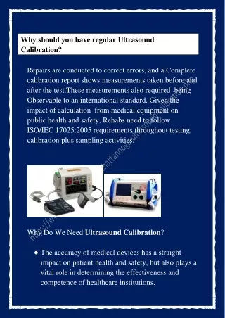 why should you have regular ultrasound calibration