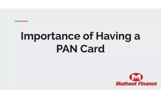 importance of having a pan card