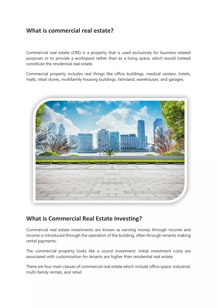 what is commercial real estate