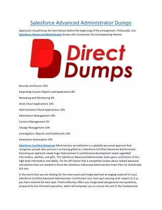 Salesforce Advanced Administrator Dumps