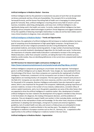 artificial intelligence in medicine market