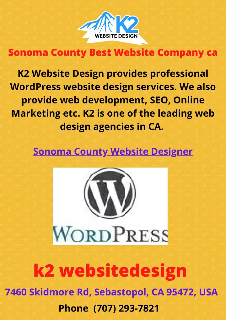 sonoma county best website company ca