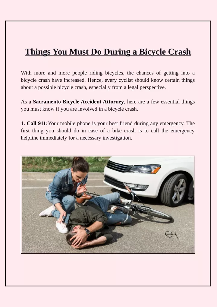 things you must do during a bicycle crash