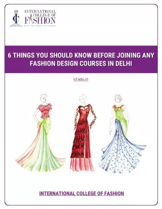 6 Things You Should Know Before Joining Any Fashion Design Courses in Delhi