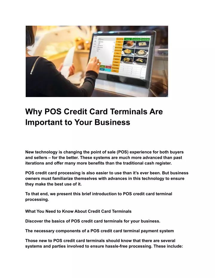 why pos credit card terminals are important