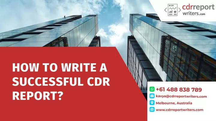 how to write a successful cdr report