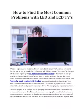 How to Find the Most Common Problems with LED and LCD TV’s
