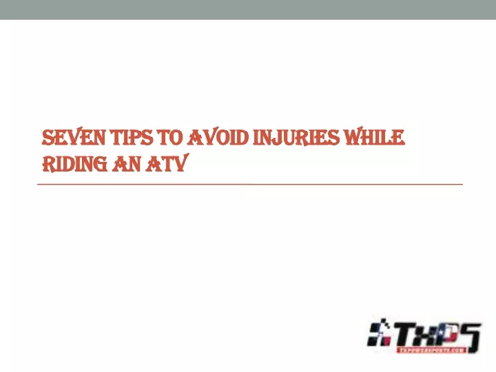 seven tips to avoid injuries while seven tips