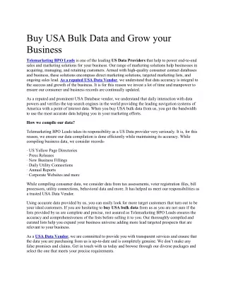 buy usa bulk data and grow your business
