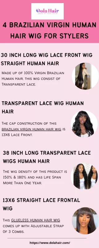 4 Brazilian Virgin Human Hair Wig For Stylers