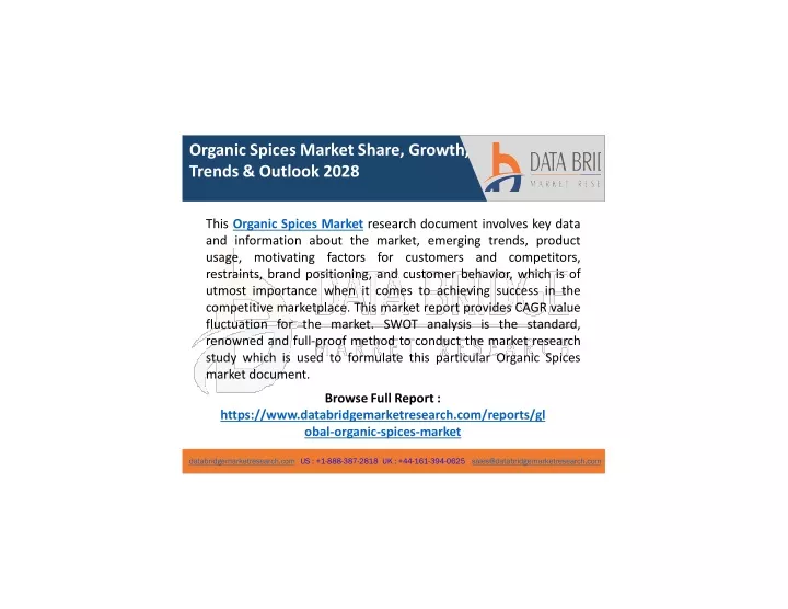 organic spices market share growth trends outlook