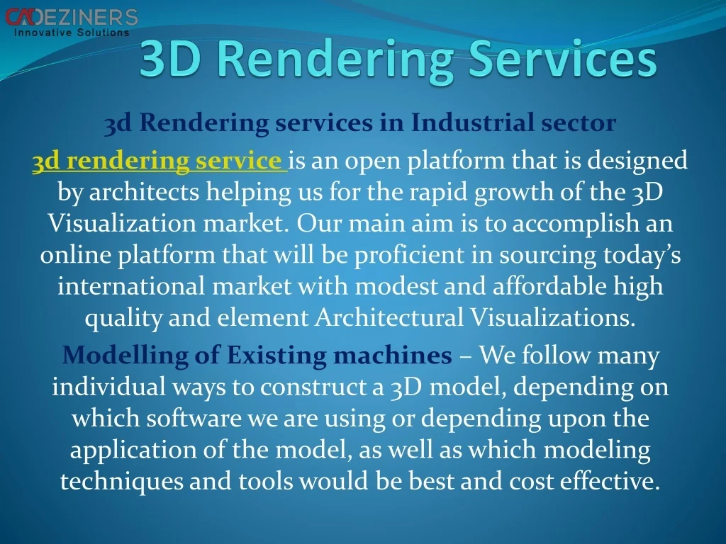 PPT - 3D Rendering Services Melboune PowerPoint Presentation, free ...