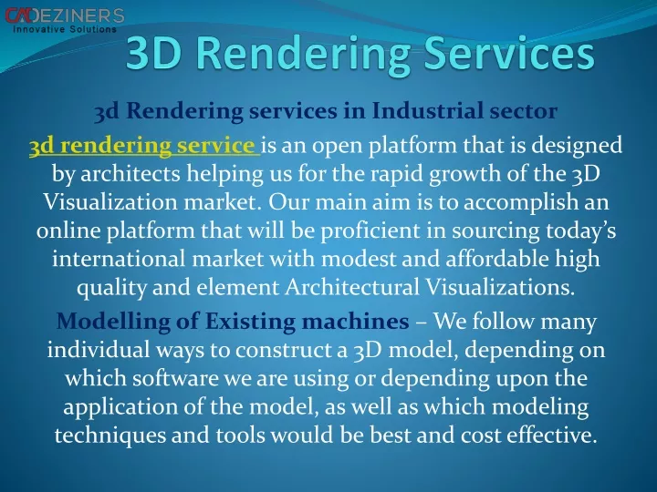 3d rendering services