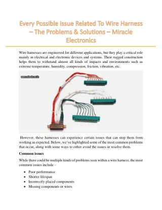 wire harnesses are engineered for different