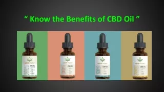know the benefits of cbd oil