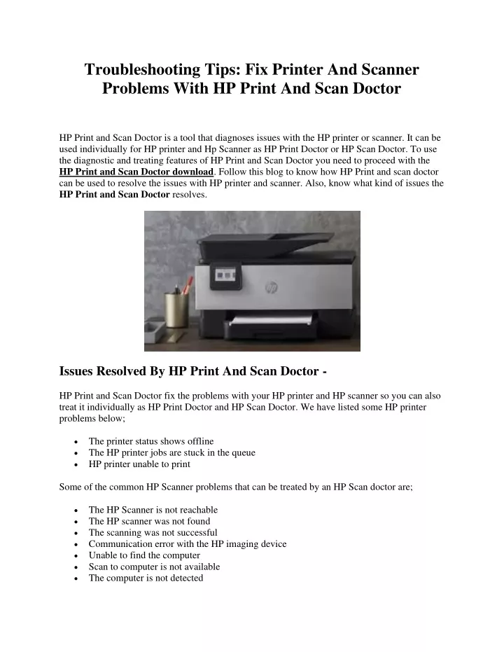 troubleshooting tips fix printer and scanner
