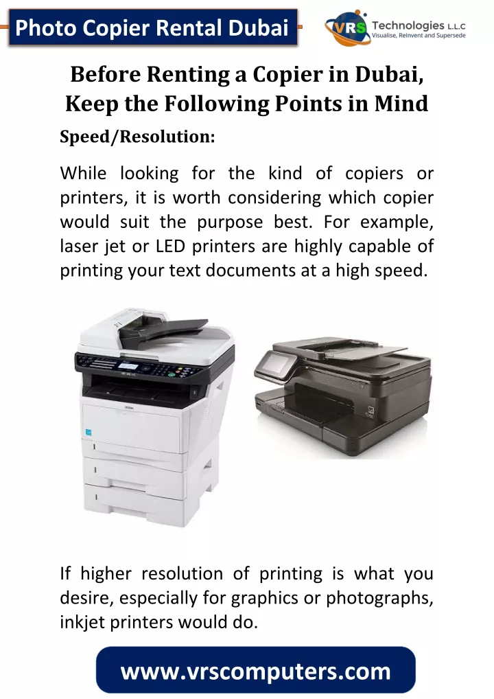 photo copier rental dubai