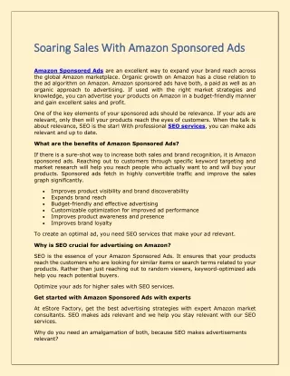 soaring sales with amazon sponsored ads soaring