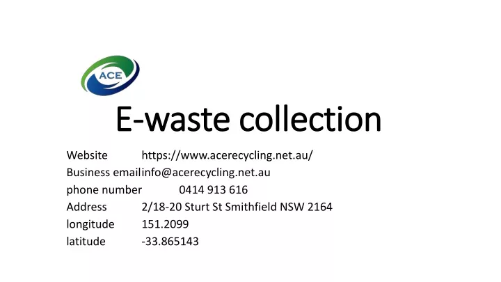 e waste collection