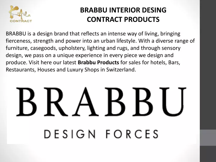 brabbu interior desing contract products