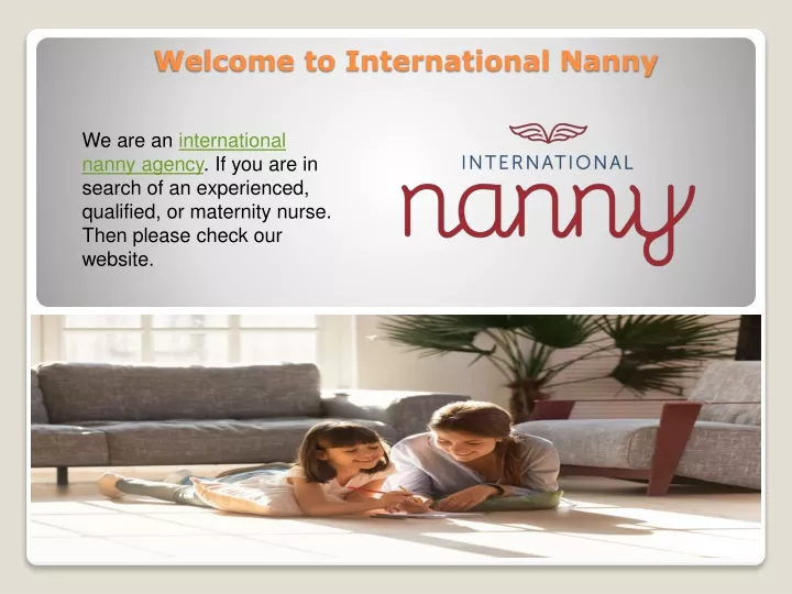welcome to international nanny
