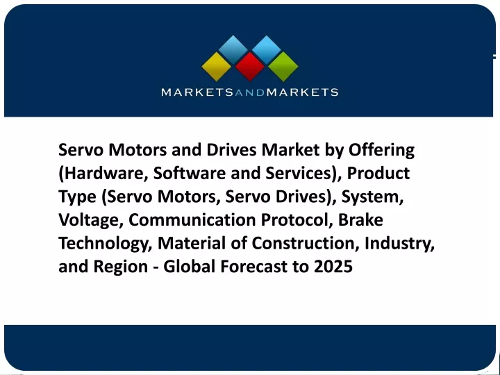 servo motors and drives market by offering
