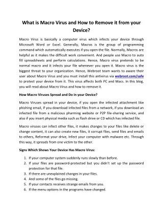 what is macro virus and how to remove it from