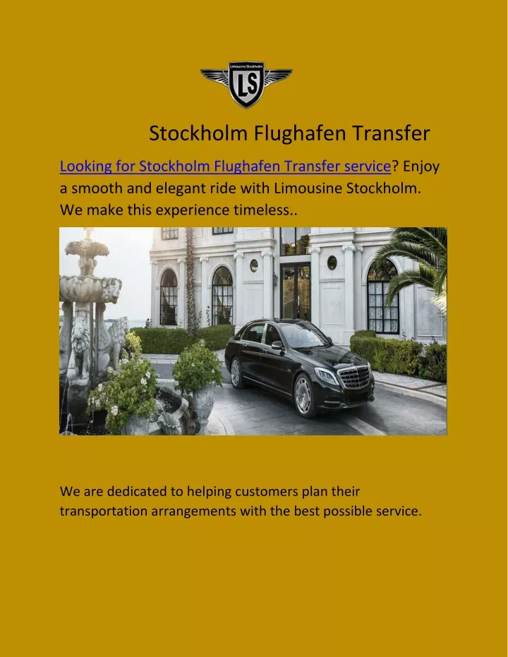 stockholm flughafen transfer
