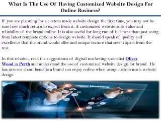 what is the use of having customized website