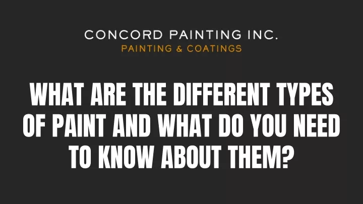 what are the different types of paint and what