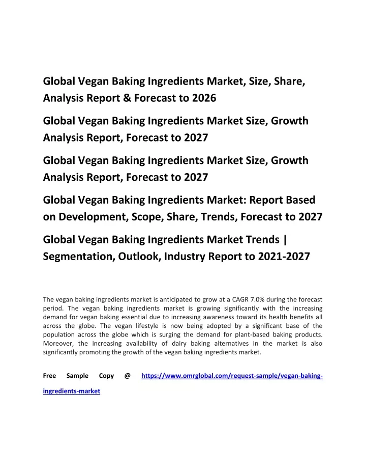 global vegan baking ingredients market size share