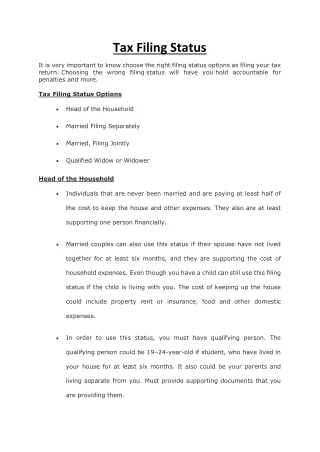 tax filing status